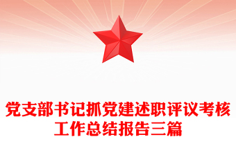 党支部书记抓党建述职评议考核工作总结报告三篇