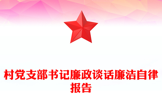 村党支部书记廉政谈话廉洁自律报告