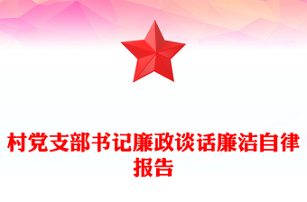 村党支部书记廉政谈话廉洁自律报告