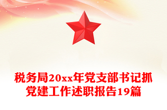 税务局20xx年党支部书记抓党建工作述职报告19篇