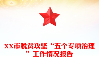 XX市脱贫攻坚“五个专项治理”工作情况报告