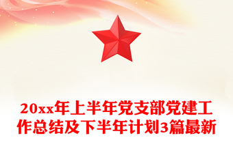 20xx年上半年党支部党建工作总结及下半年计划3篇最新