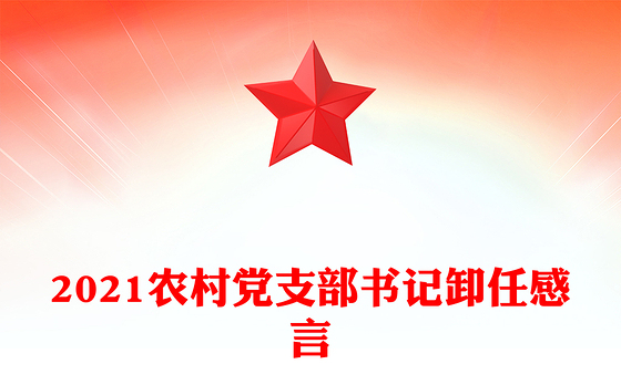 2021农村党支部书记卸任感言