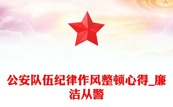 公安队伍纪律作风整顿心得_廉洁从警