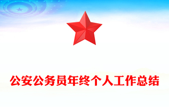 公安公务员年终个人工作总结