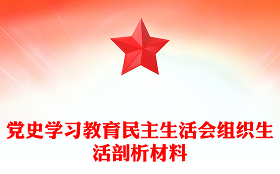 党史学习教育民主生活会组织生活剖析材料