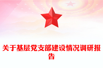 关于基层党支部建设情况调研报告