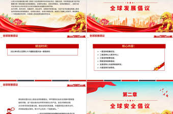 大气精美一文速览总书记提出的四大全球倡议PPT党课