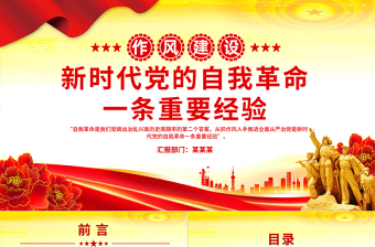 精美大气新时代党的自我革命一条重要经验PPT作风建设党课下载