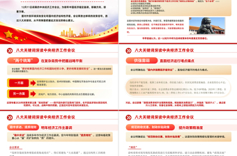 大气简洁八大关键词深读中央经济工作会议PPT课件下载