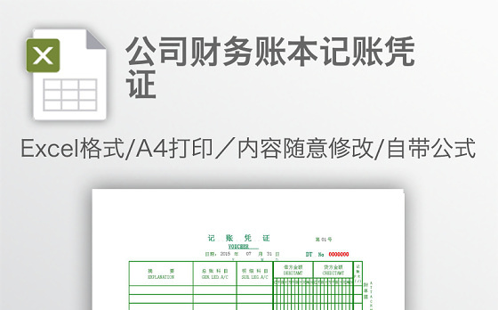 公司财务账本记账凭证