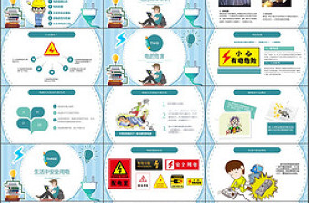 用电安全主题班会小学安全教育ppt模版家长会
